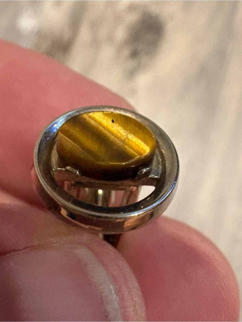 Vintage Dante cufflinks ft. polished round tiger's eye gemstone